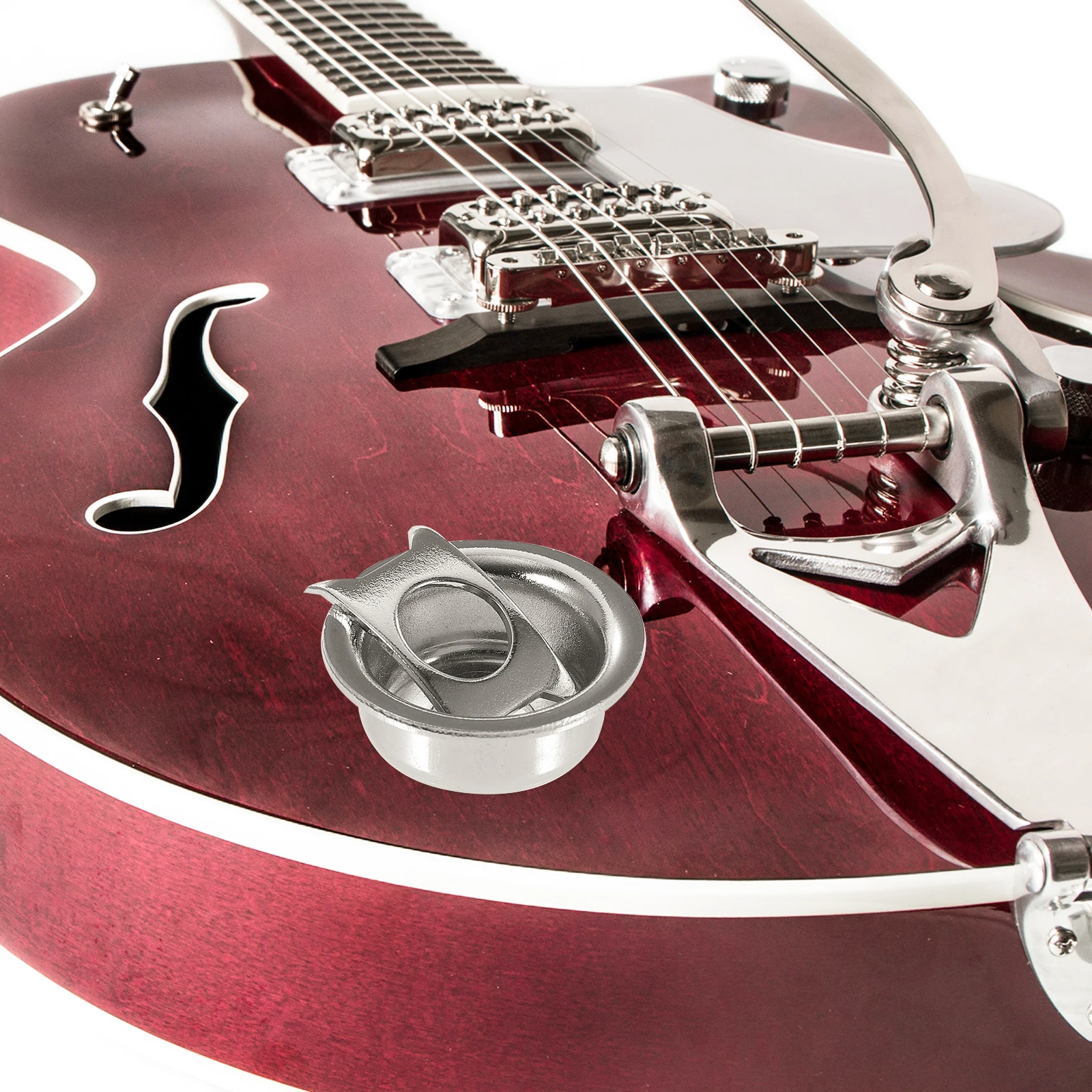 

2pcs Guitar Jack Cover Plate Round Cup Socket Retainer Clip Sturdy Iron Nickel Plated Electric Bass Replacement Parts Chrome