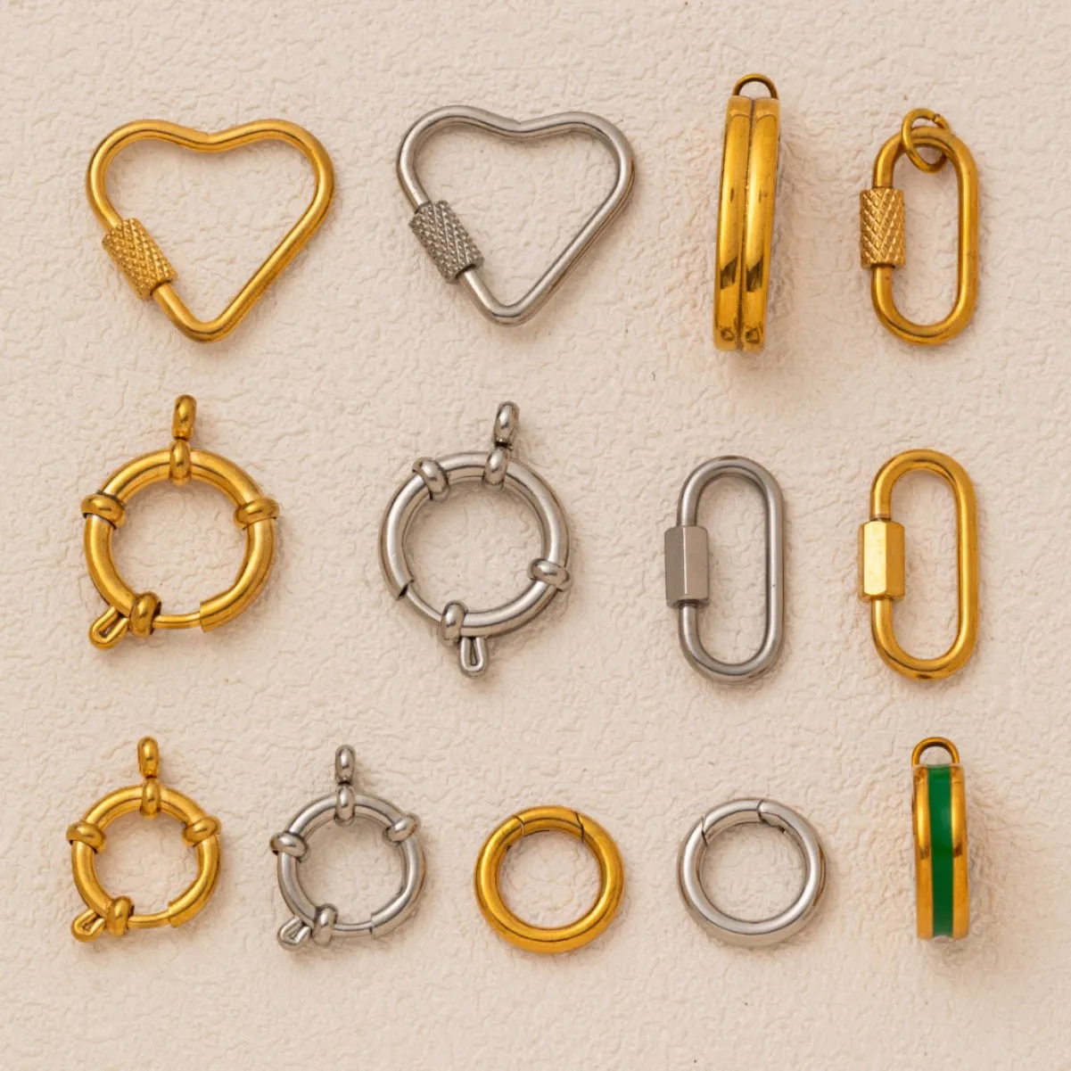

New stainless steel adjustable loop pendant DIY accessory, vacuum plated with golden color in furnace for color preservation