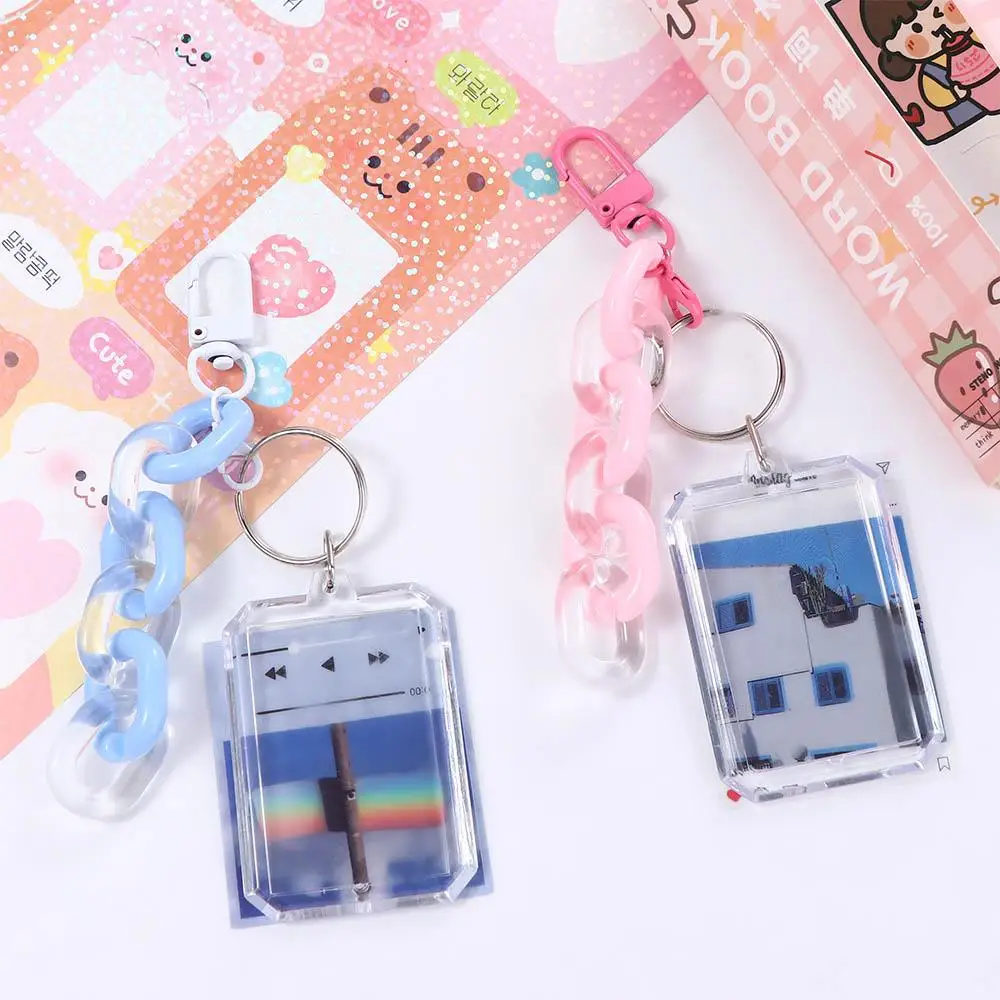 Photo Protector Student Card Case Transparent Album Collect Photo Card Card Sleeves Keychain ID Holder Pendant Photocard Holder