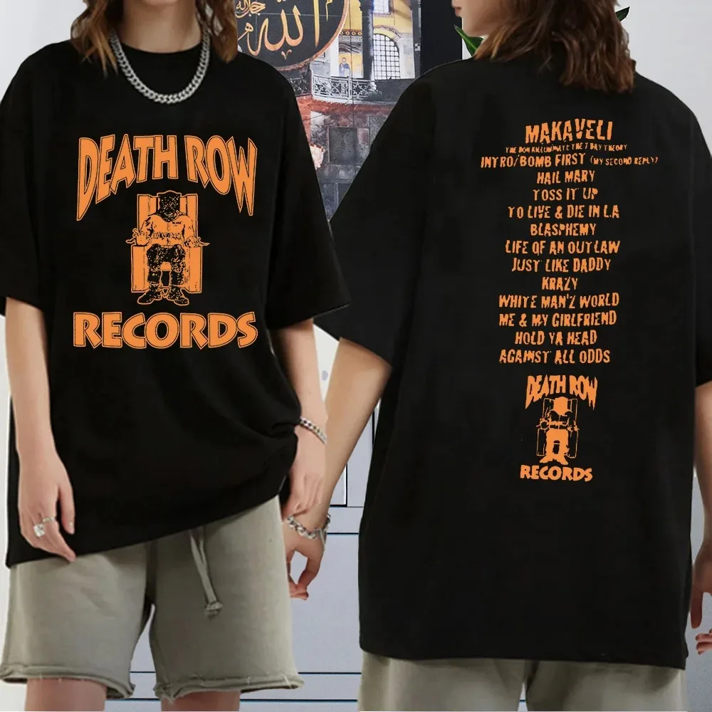 Casual Y2K T-shirt Streetwear Harajuku Death Row Records Dr Dre Tupac Classic Hip Hop Fashion Tees Comfortable Oversized Tops