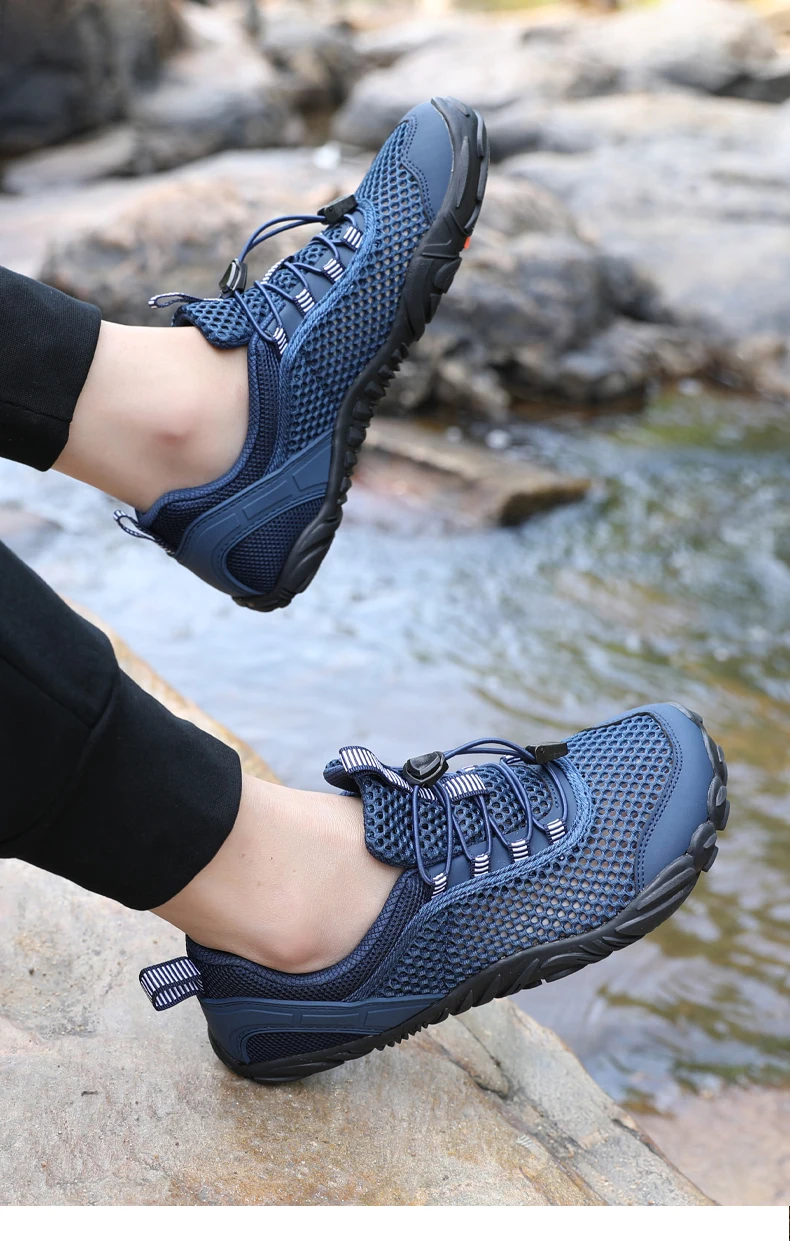 Sommerliche Flusslauf-Schuhe, atmungsaktive, lässige Sportschuhe aus Mesh für Herren, ausgehöhlte Mesh-Outdoor-Bergsteiger- und Wanderschuhe – Detail 18