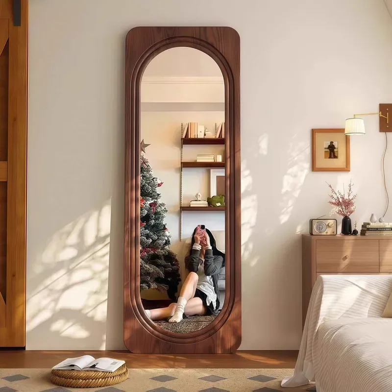 for Chinese Style Full Length Mirror Floor to Ceiling Wall Mounted Bedroom Large Advanced Movable Household Mirror