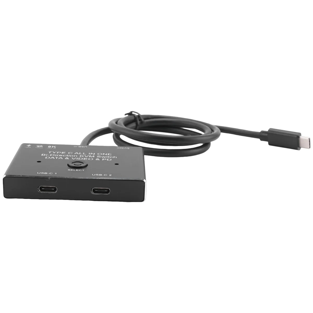 ABJU KVM USB C Two-Way Switch 1X2/2X1 USB 3.1 Splitter Data Video Switcher 8K @30Hz PD 100W for PC Monitor Mobile Phone