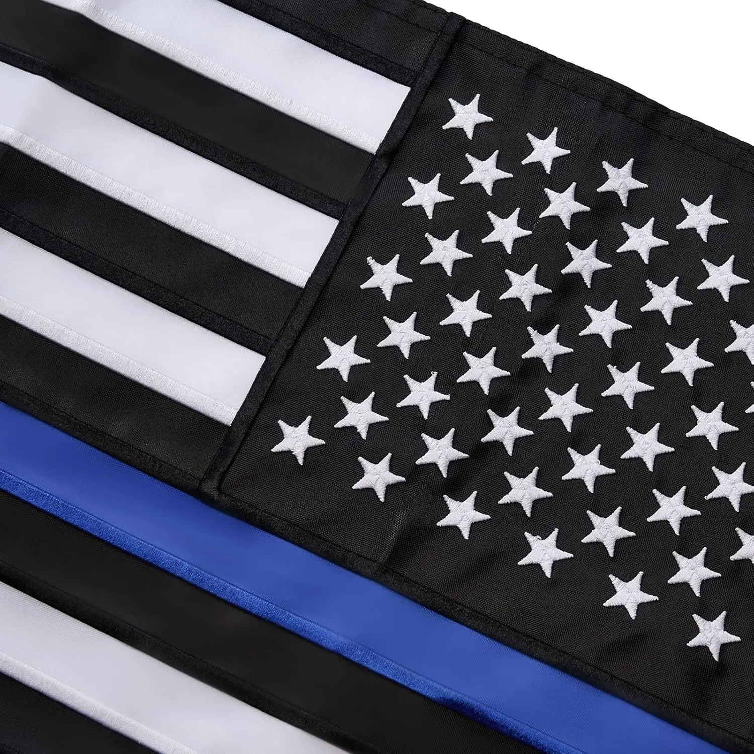 ROTERDON Thin Blue Line Garden Flag 12.5 x 18 Inches, Outdoor Embroidered Stars Yard Flags, 210D Nylon Double Sided Back