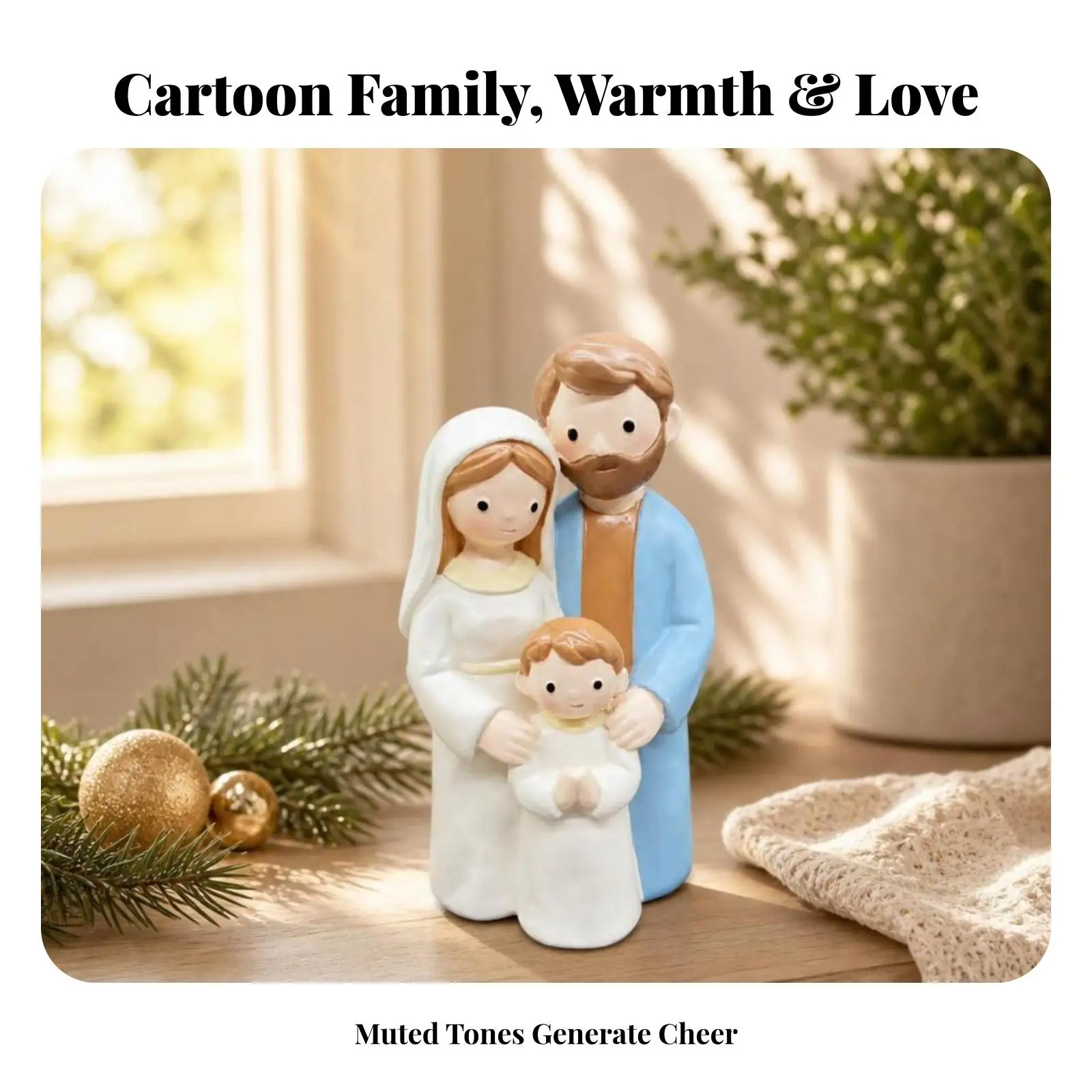 Mary Mary and Infant Jesus Jesus Figurine Glossy Finish Holy Family Figurine Western-Style Resin Nativity Sculpture