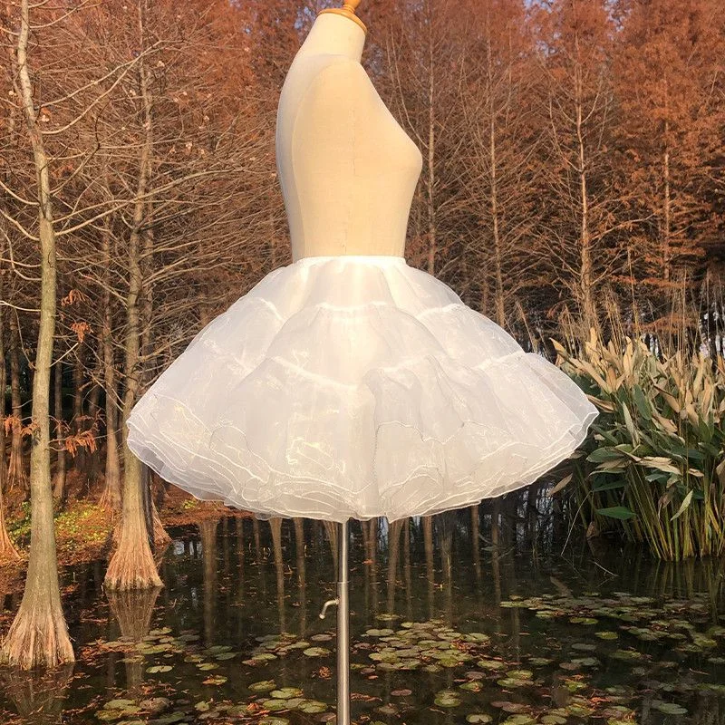 Tulle Petticoat for A Line Ball Gown Wedding Dress 4 Layers No Hoop Bridal Wedding Accessories Short Petticoats Underskirt image 5