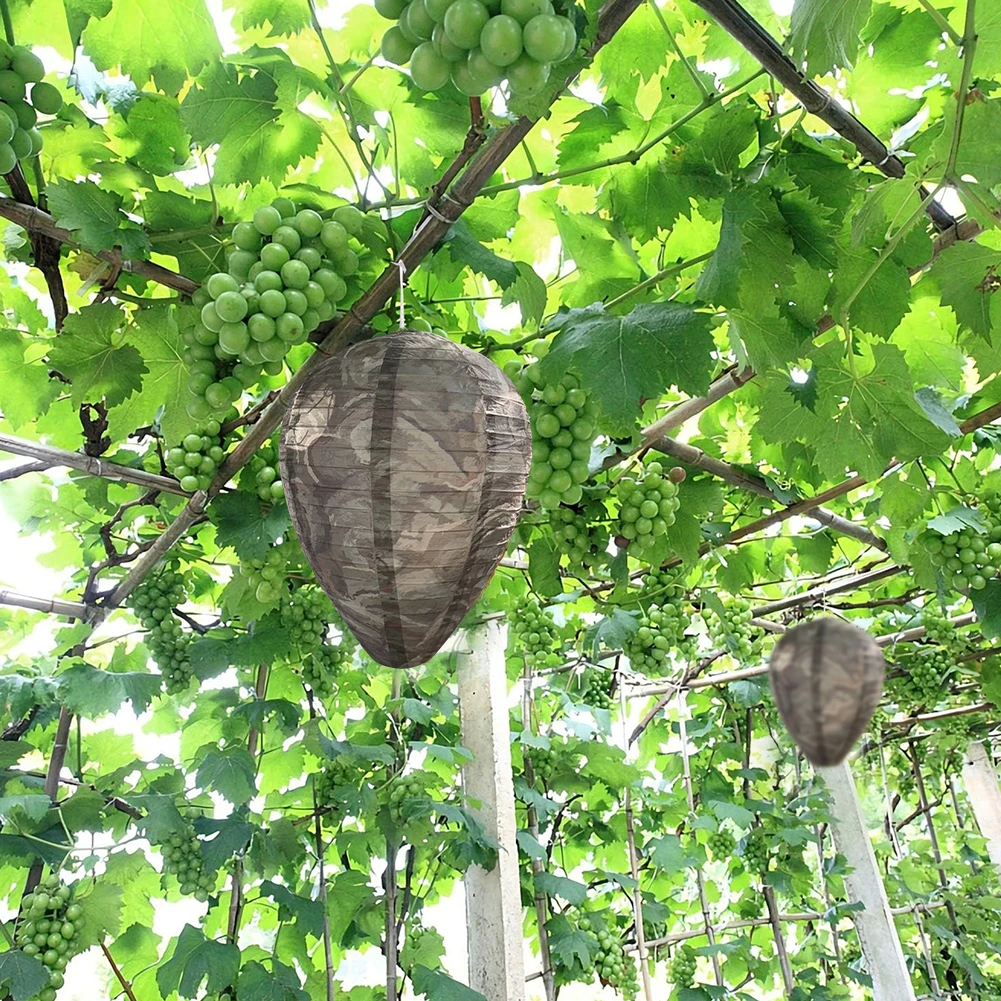 2-5pcs Hanging Wasp Deterrent Paper Hornet Fake Wasp Nest Repellent Hornets Safe Fake Trap Safe Garden Repellent Trap for Yard ﻿