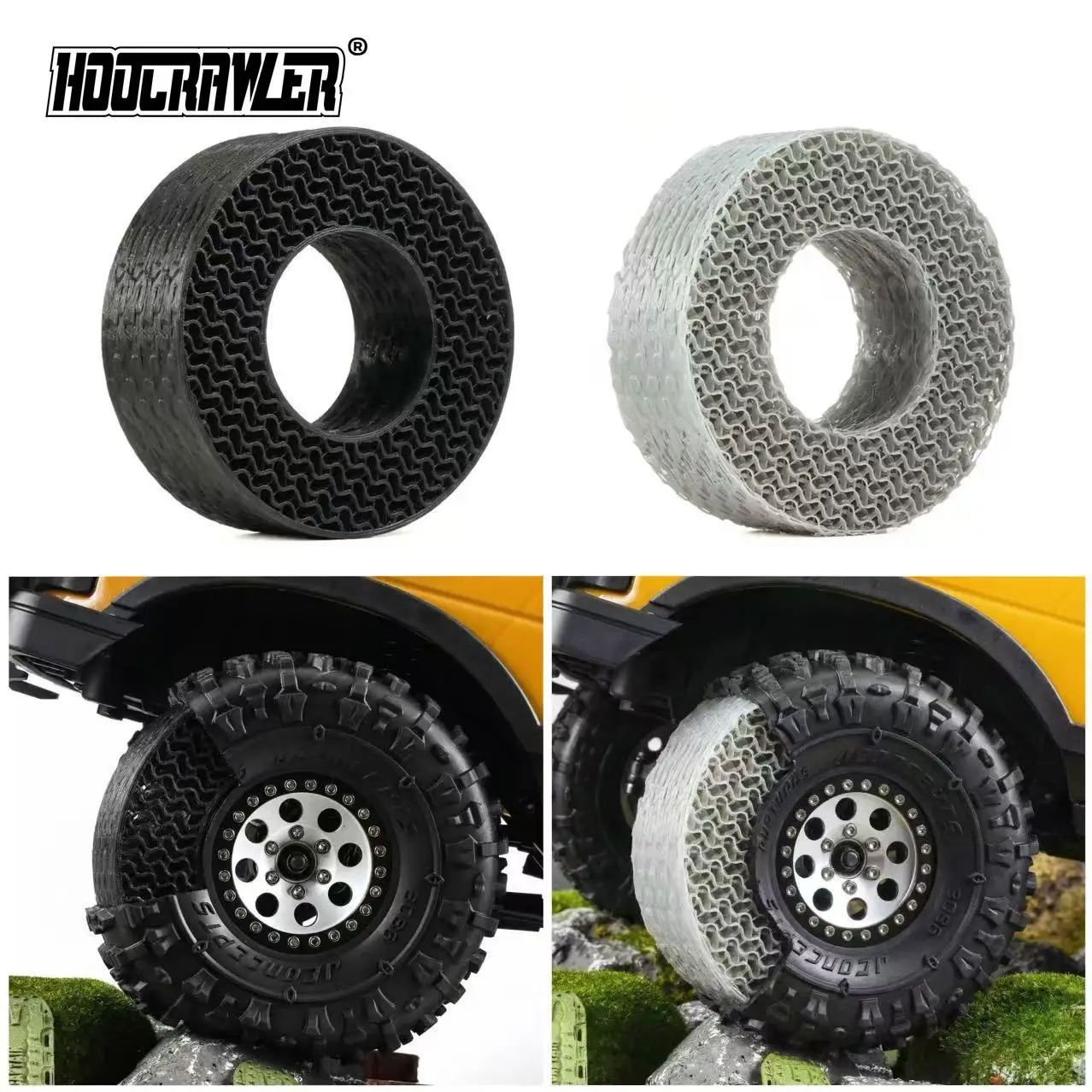 SuperSoft 1,9" Reifenfüller, 3D-Druck TPU Reifenfüller, wasserdicht, passend für 118-122mm Räder, 1/10 RC Crawler TRX4 SCX10 Capra H10