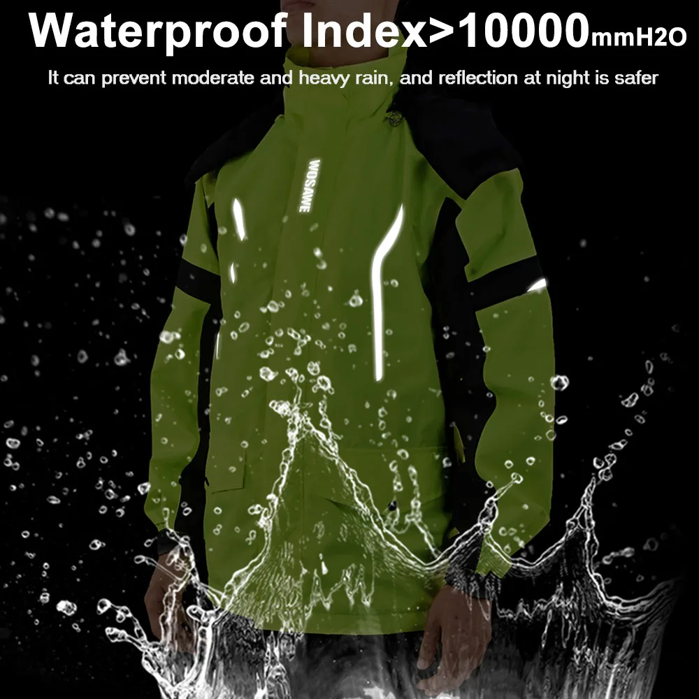 WOSAWE-chubasquero para motocicleta para hombre y mujer, chaqueta impermeable para Motocross, pantalones, traje de lluvia