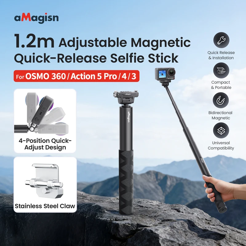 Adjustable Magnetic Selfie Stick for OSMO Cameras