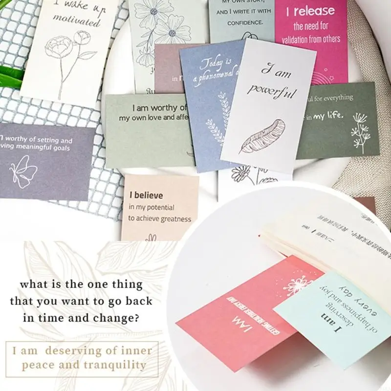 T5ea 100 fogli moranti morilistica delle carte motivazionali ispiratrici per donne carte affermazione positiva schede