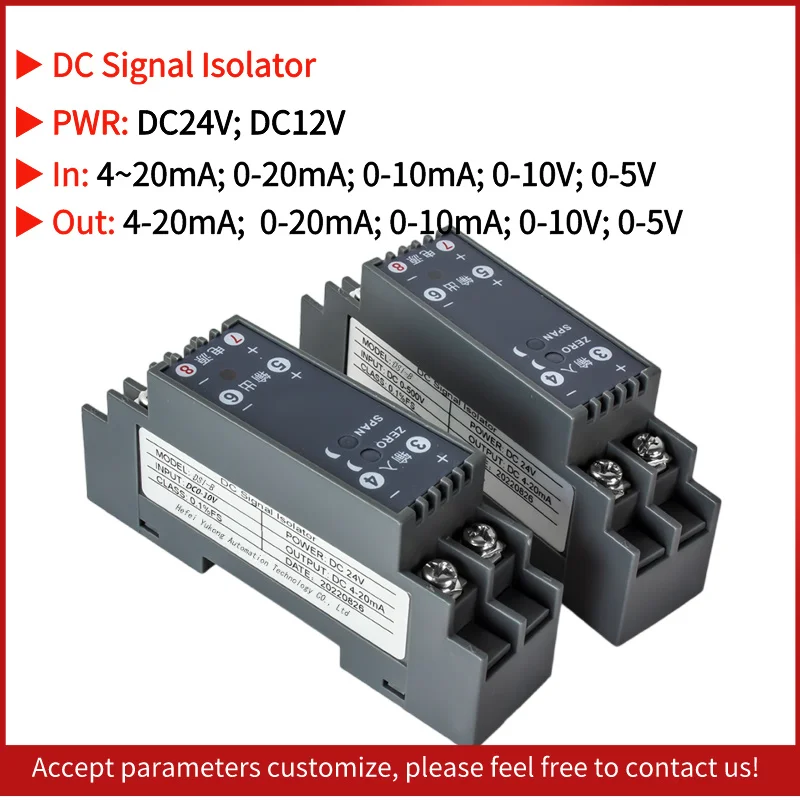 

Analog converter 0-10v 4-20ma current voltage signal isolated transmitter signal isolator