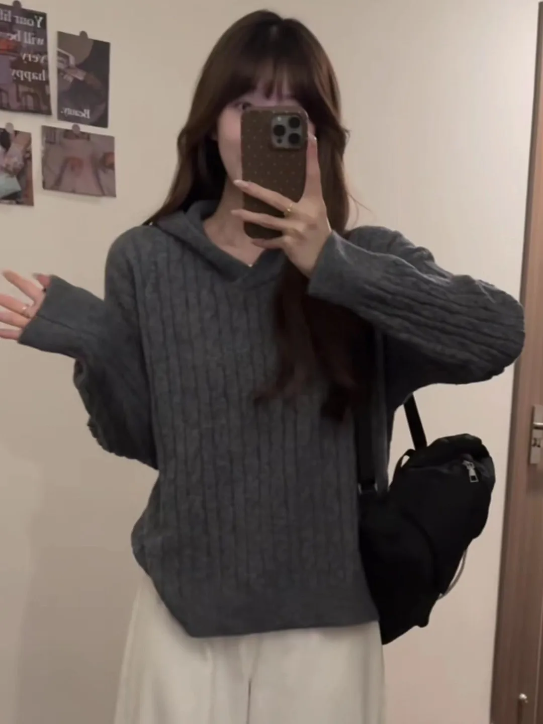 

Lazy Sle Women's Knitted Sweater ey Loose Loose Design 2026 New Faion Slimming Versatile Long Sve Hoodie