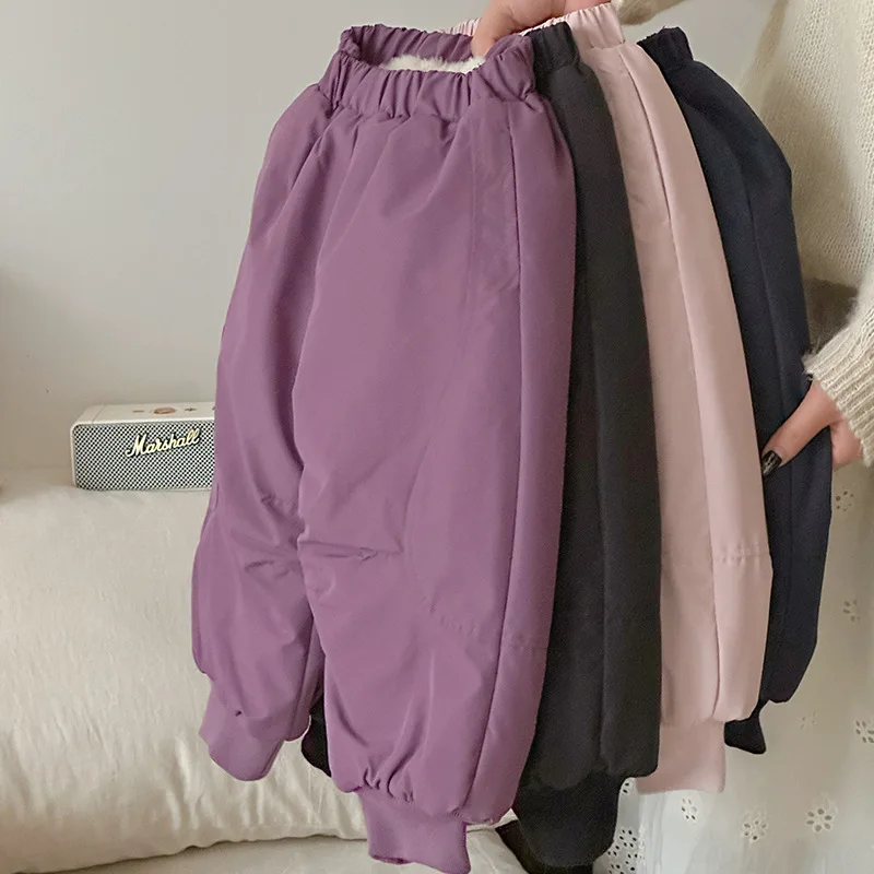 

2025 Winter New Hot Selling Solid Color Windproof and Waterproof Plus Cotton Thick Charge Cotton Pants