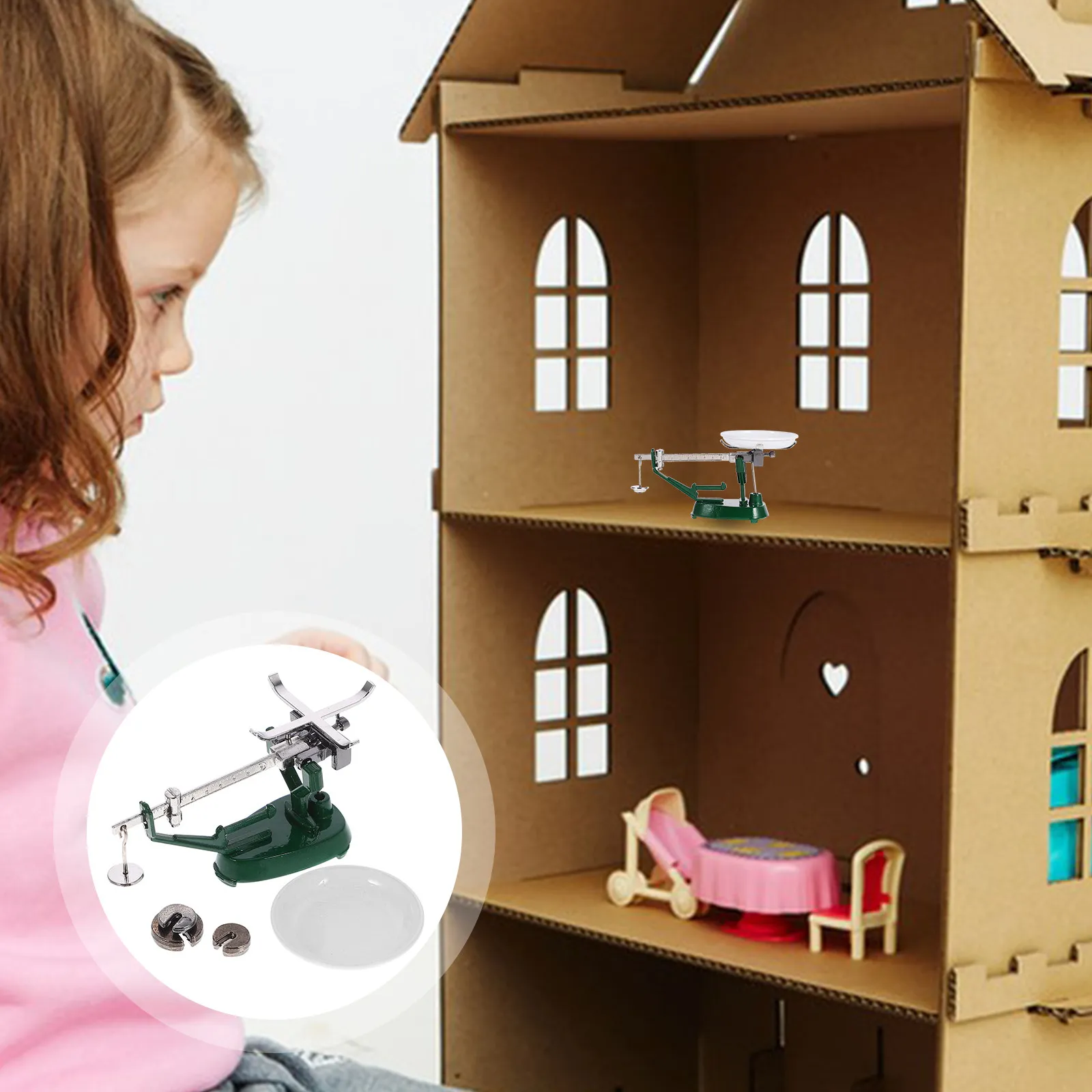 

Mini House Vintage Metal Balance Scale Decor Decorative Tiny Balance Scale Ornament Simulated Retro Miniature House Decoration