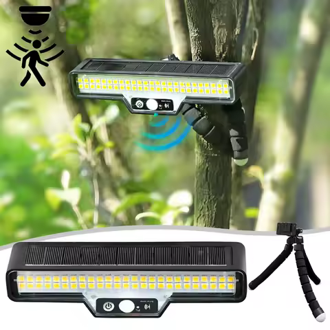 Motion Sensor Solar Lights Adjustable Angle with Octopus Stand IP44 Waterproof Fence Lights for Garden Camping Patio Deck Gate