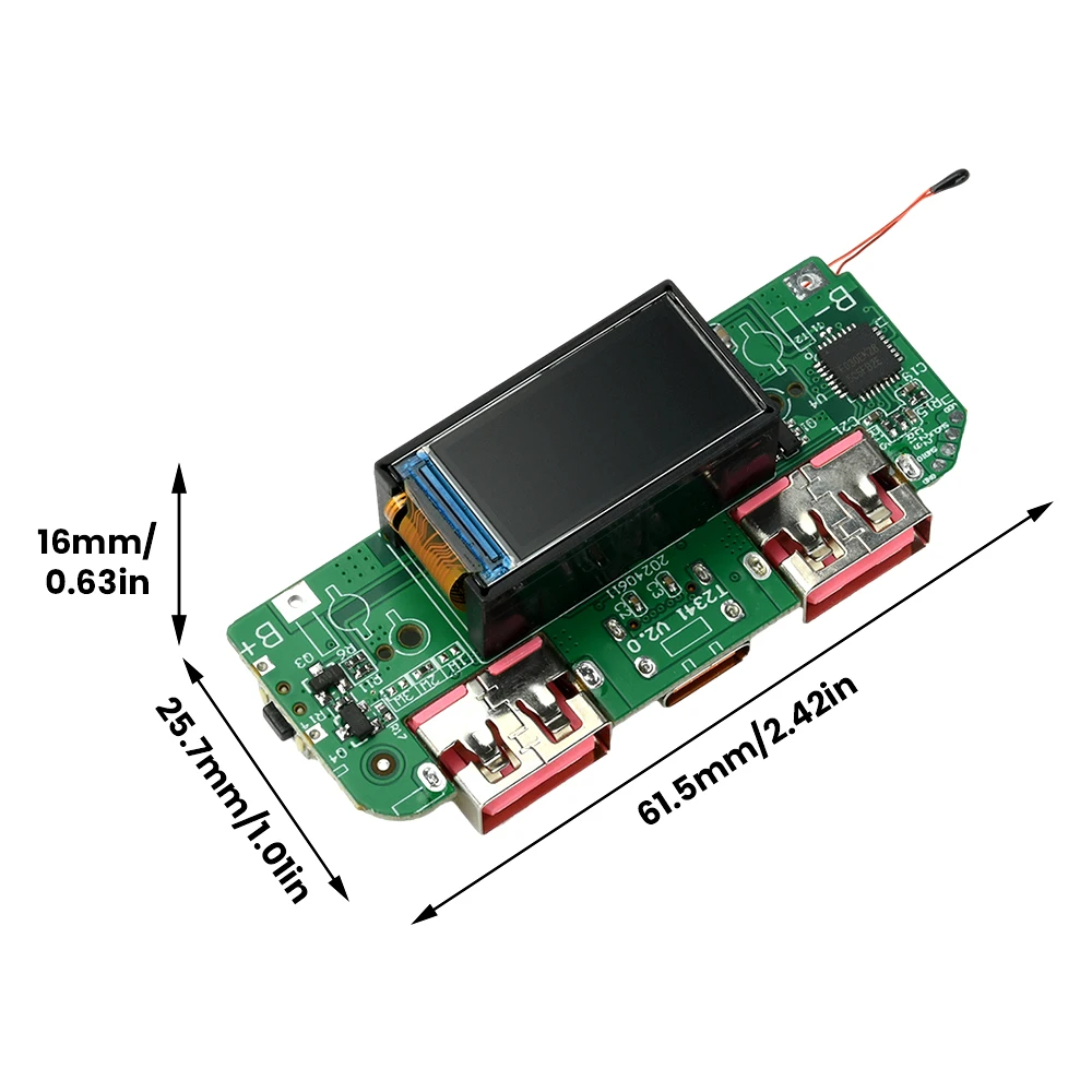 22,5W Schnelllademodul PD QC TFT Farbdisplay DIY Powerbank-Kit 3,7V Li-Ionen-Akku Vierfacher Sicherheitsschutz – Detail 7