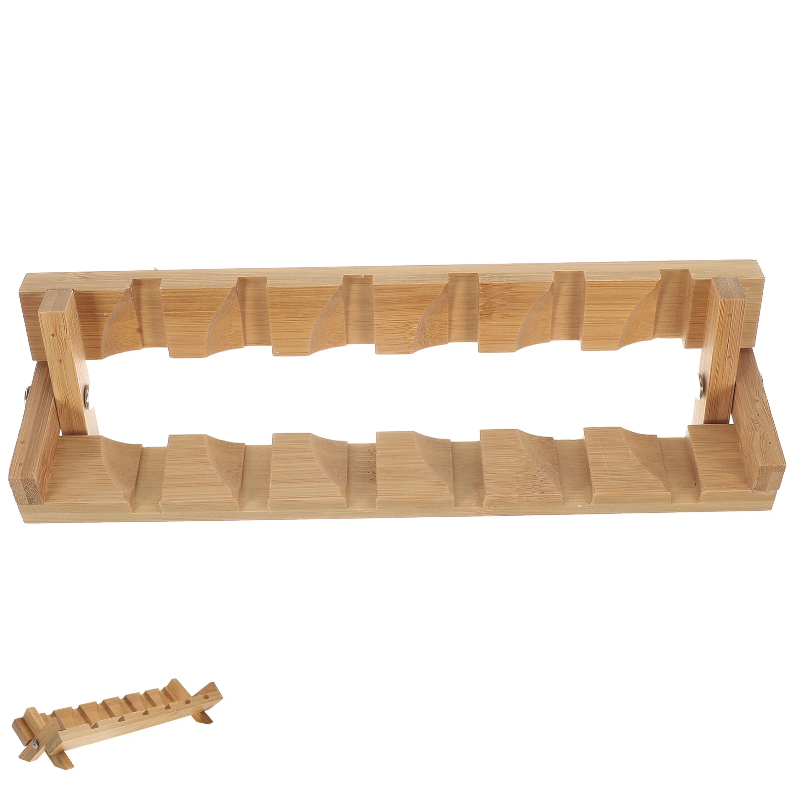 

Bamboo Folding Holder 6 Tea Ceremony Accessories pcs Tea Cups Storage Rack Smooth Edge Teacup Stand Kitchen Organization