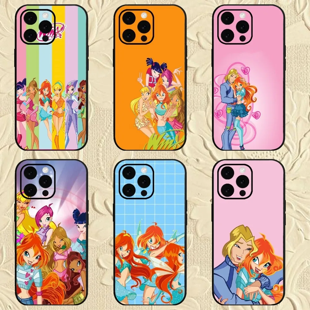 W-Winx Cartoon Clubs Phone Case For iPhone Mini 11 12 13 14 15 Pro XS Max X Plus SE XR Shell