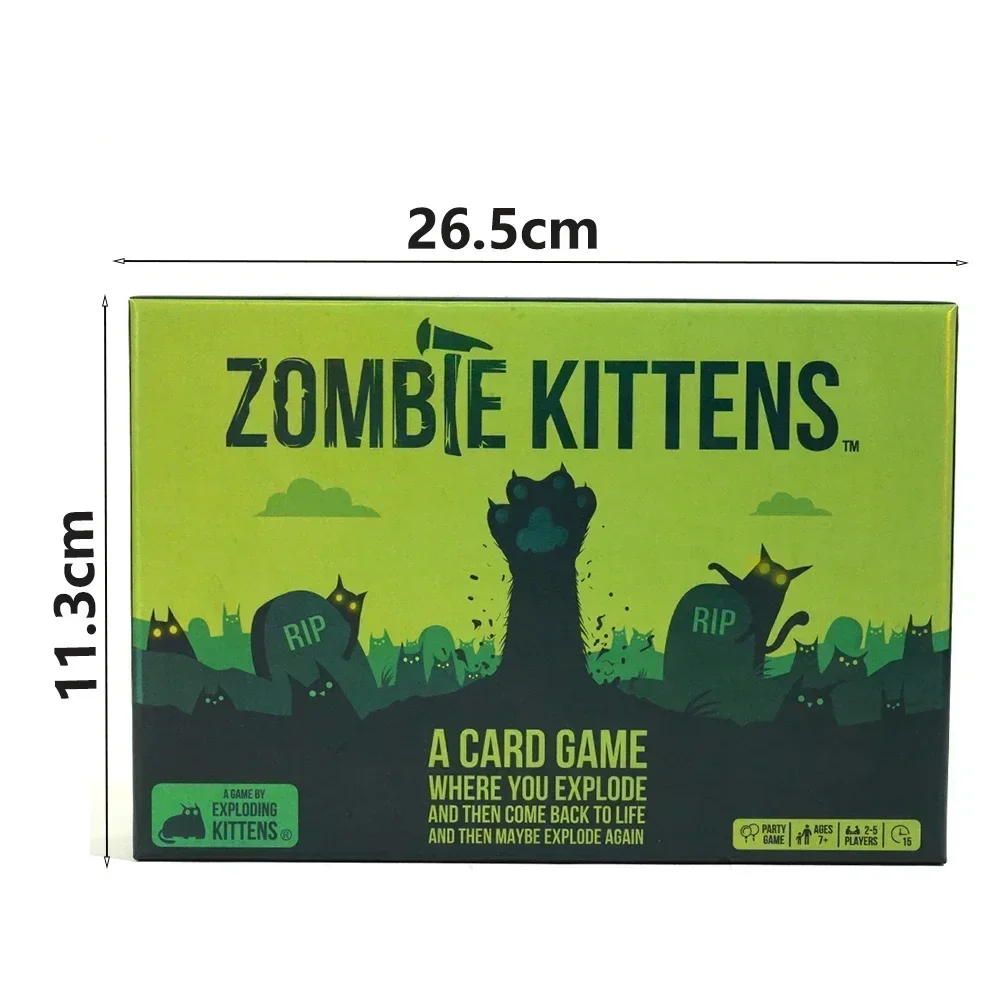 لعبة بطاقات Zombie Kittens، ألعاب بطاقات عائلية ممتعة للبالغين والمراهقين والأطفال للترفيه الليلي 2-5 Playe #5