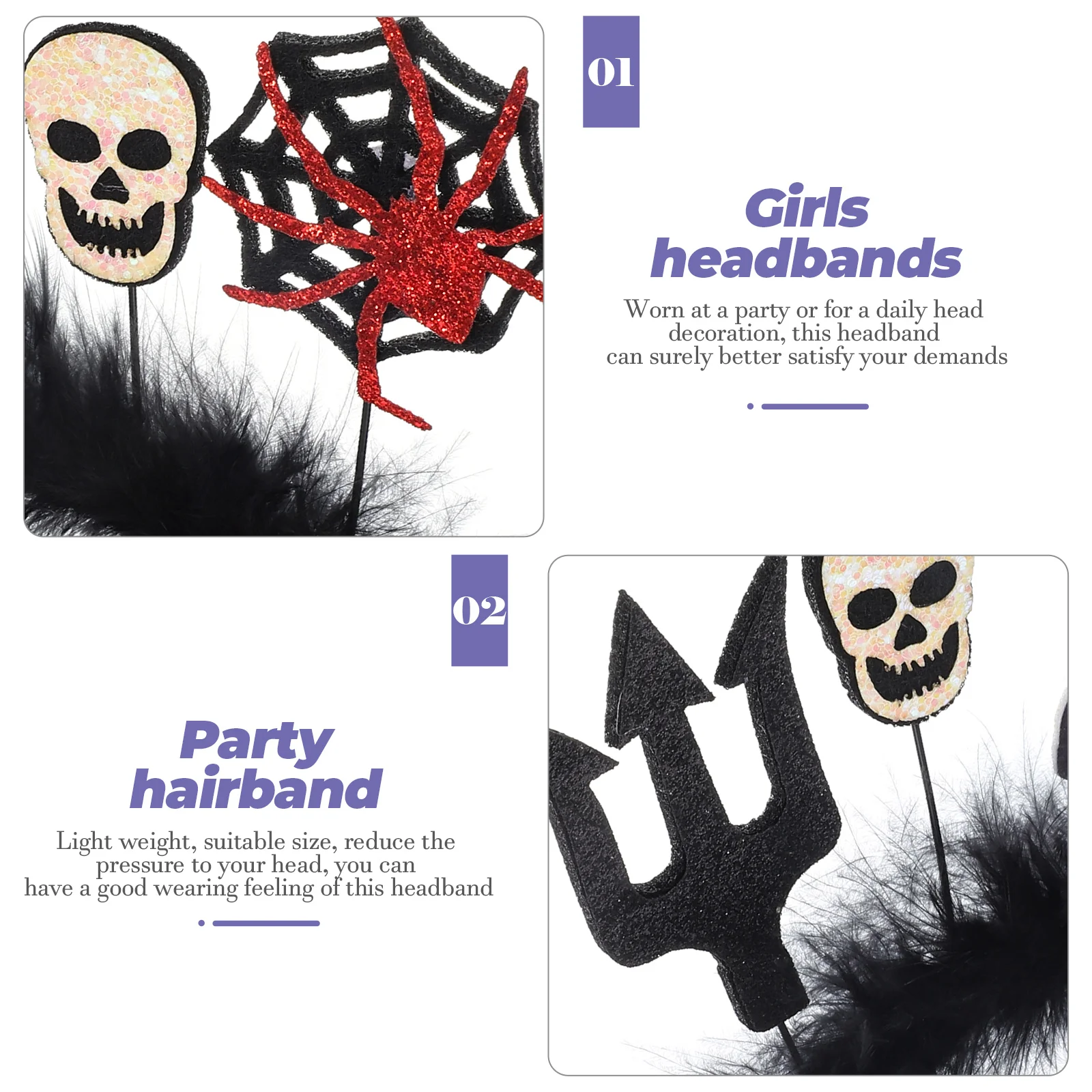

Halloween Spider Headband Felt Lightweight Party Accessory Photo Prop for Women Girls