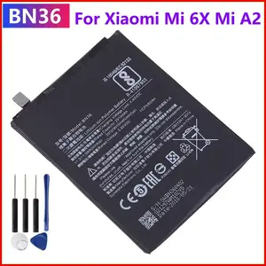Bilashmart BN36 Battery Xiaomi Mi 6X Mi6X Mi A2 BN36 3010mAh High Quality Phone Replacement Batteries +Tools