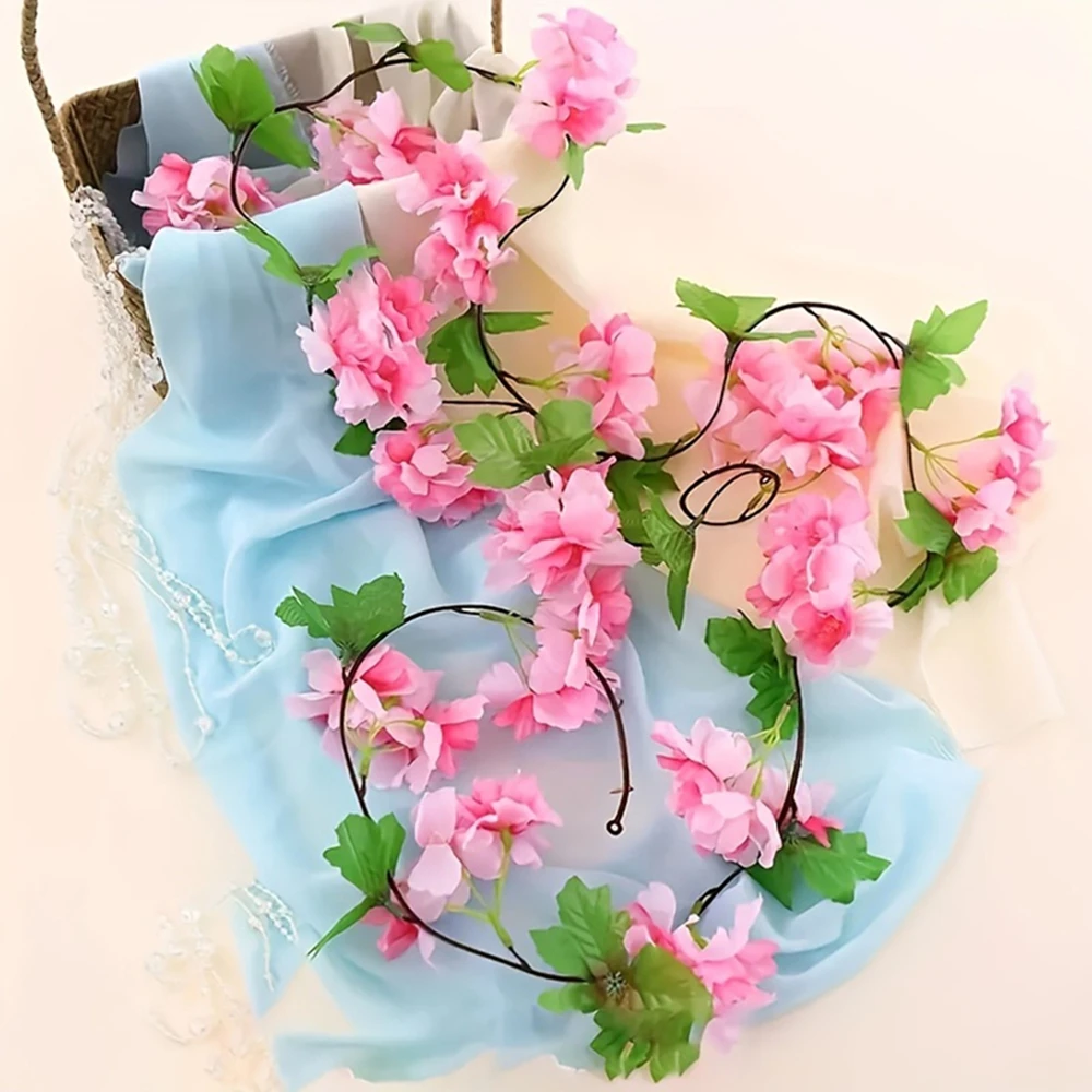 

Artificial Flowers 220Cm Cherry Blossom Vine Home Room Table Decor Accessories Wedding Wreath Garland Arch Outdoor Yard Garden