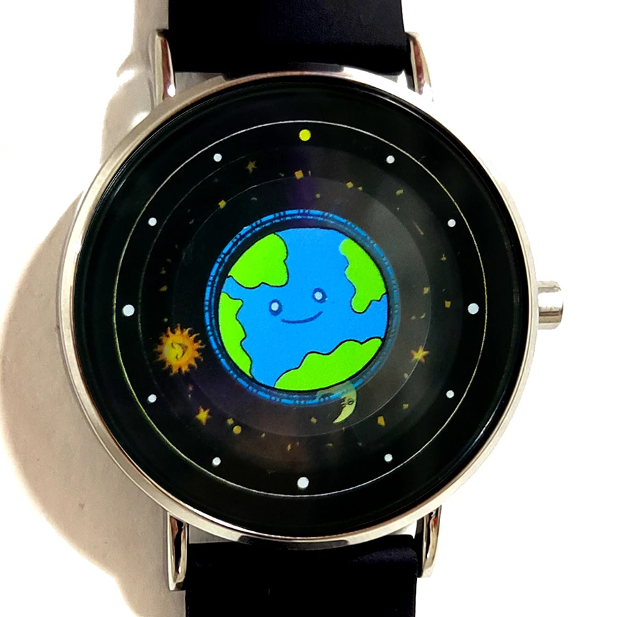 Creative Watches Quartz Original Watch with Ship Sun & Moon Design Waterproof Wristwatch Comfortable Silicone Strap