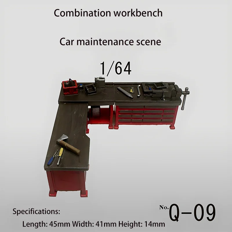 Miniature Model 1/64 Sand Table Scene Ornaments Car Repair Scene Collection Car Repair Props Combination Workbench