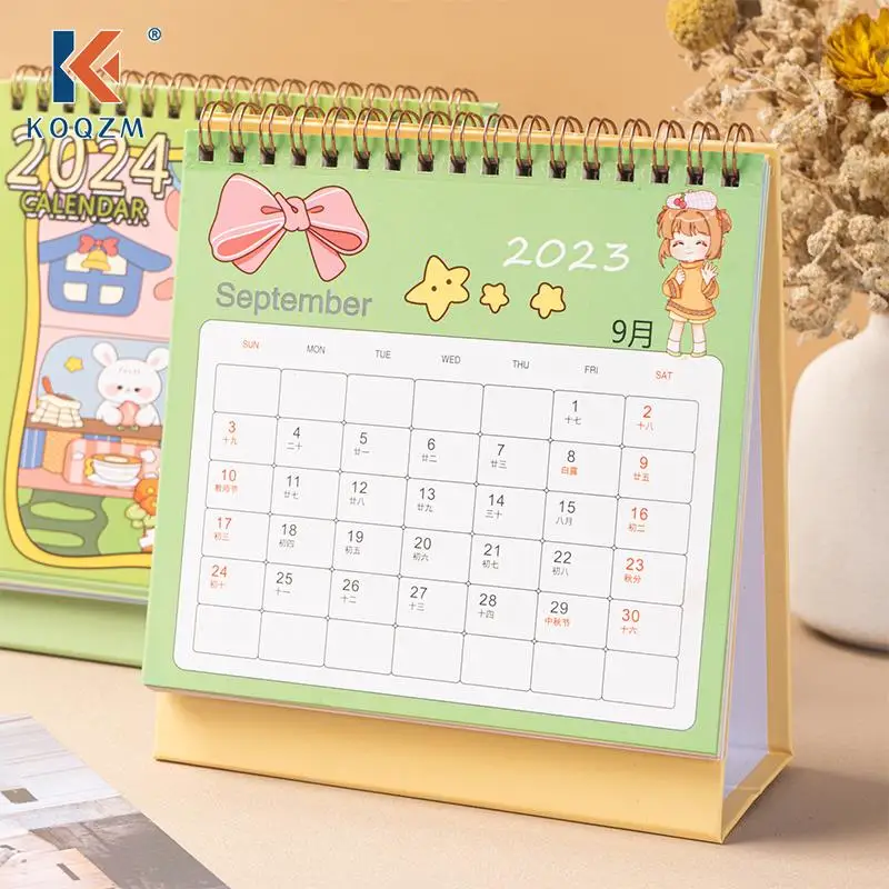 Cartoon Creative Desk Calendar Desktop Cute Girl Almanac Countdown Pendulum Piece Notepad Desktop Decoration Notes Calendar