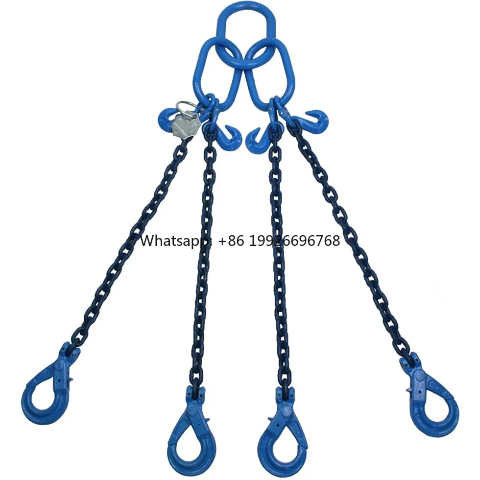 16mm 아연 도금 G80 리프팅 체인 링 용접 구조로 4다리 물체 리프팅용