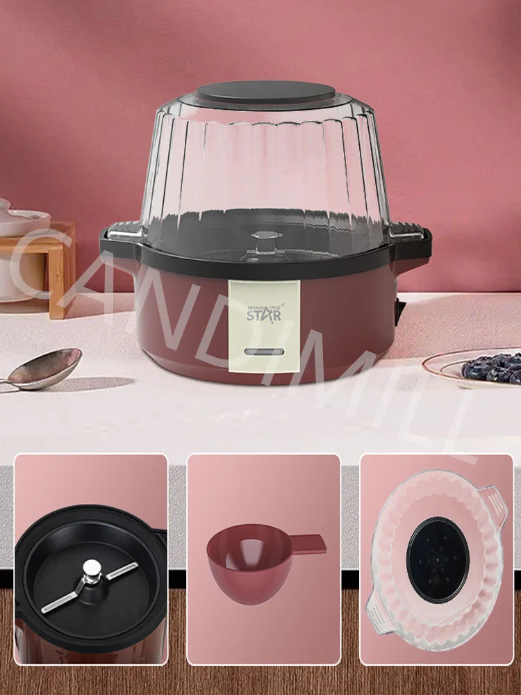 Electric Hot-Oil Popcorn Popper Maker Automatic Stirring Popcorn Machine For Home Party Kids 2L 220V