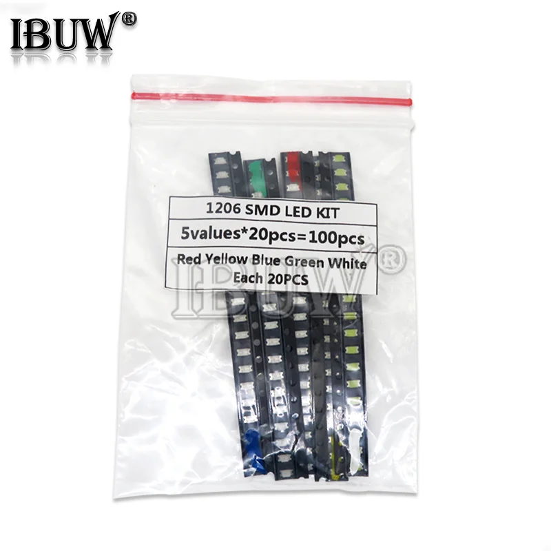 100PCS 1206 SMD LED light Package LED Package Red White Green Blue Yellow 1206 led in stock  new original