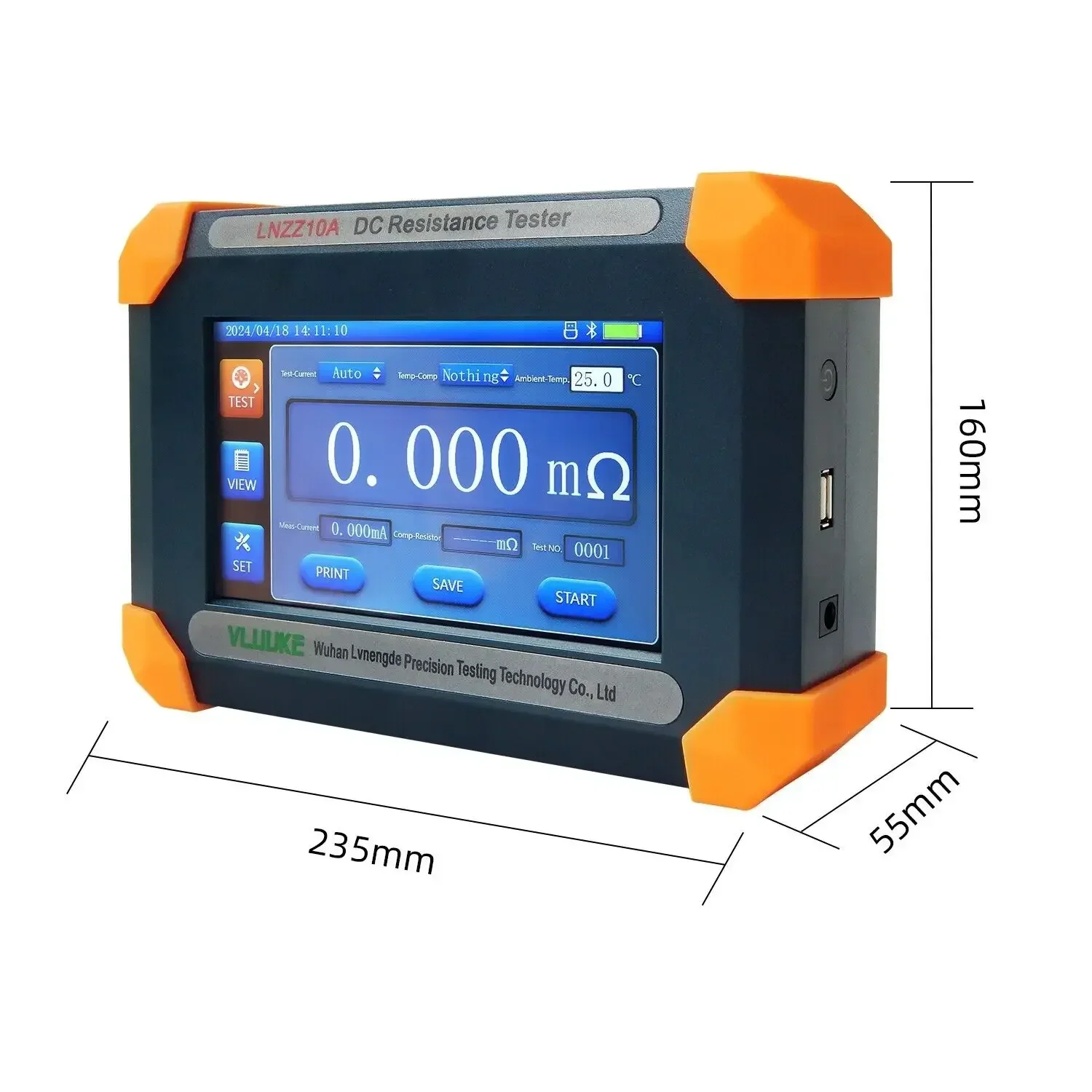 VLUUKE Handheld Transformer DC Winding Resistance Tester DC Resistance Meter Automatic Testing Kit Impedance Tester