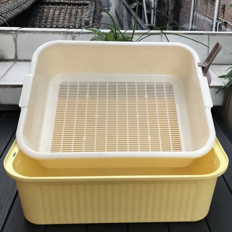 Double Layer Large Cat Litter Box Odor Isolation Pet Toilet for Cats Rabbits Turtle Hatchlings