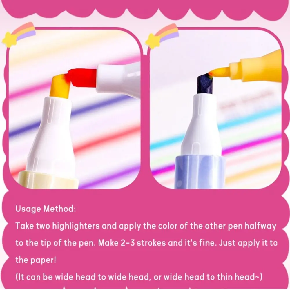 

Double-ended Highlighter Magic Color-changing DIY Scrapbook Color Marker Pens Color Stackable Painting Color Pen School Office