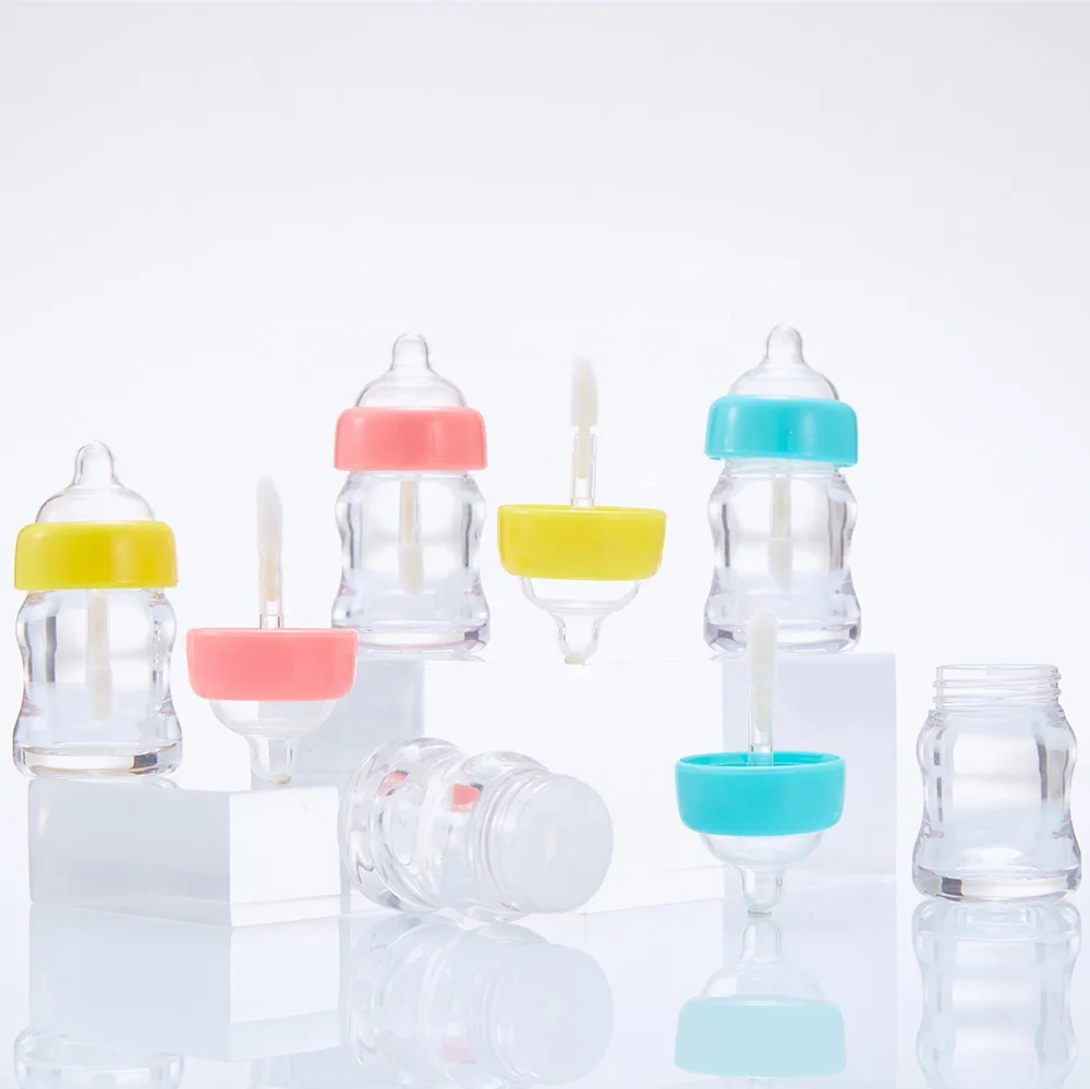 500pcs/lot KIDS LOVE Mini 7ml multi-color milk bottle shaped Lip Color Lip Glaze Lip honey empty nozzle lipgloss tube