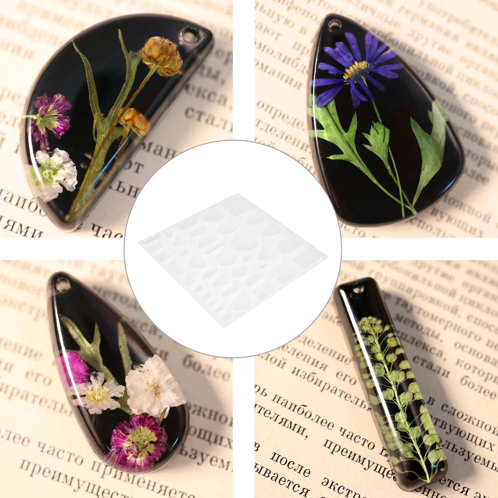 

DIY Crystal Epoxy Jewelry Making Smooth Silicone Mold Pendant Necklace Keychain Pendants Easy Craft Accessories