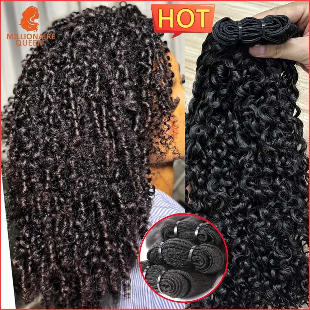Millionaire Queen 3B3C Burmese Pixie Curly Hair Bundles Virgin Human Hair Burmese Vietnamese Raw Human Hair Extensions On Sale