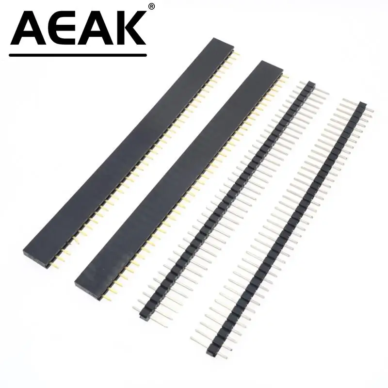 AEAK 1lot=10pcs 1x40 Pin 2.54mm Single Row Female + 10pcs 1x40 Male Pin Header connector