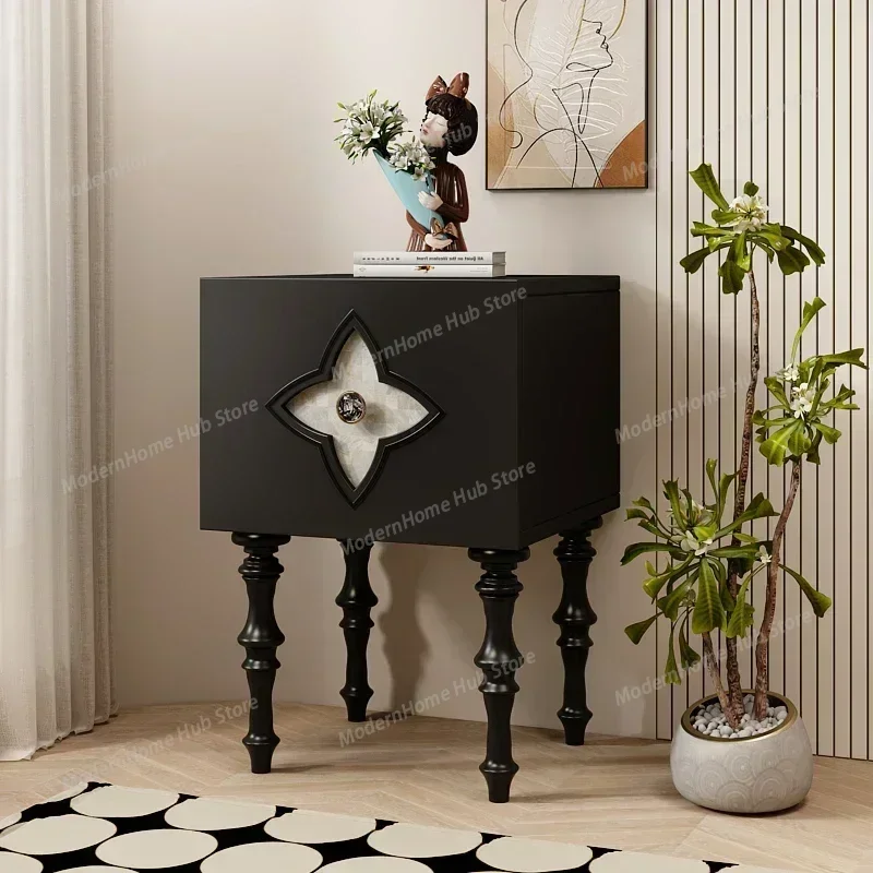 French Creative Retro Minimalist Bedside Table Mobile Living Room Storage Cabinet Nightstands Mesa De Cabeceira Furniture