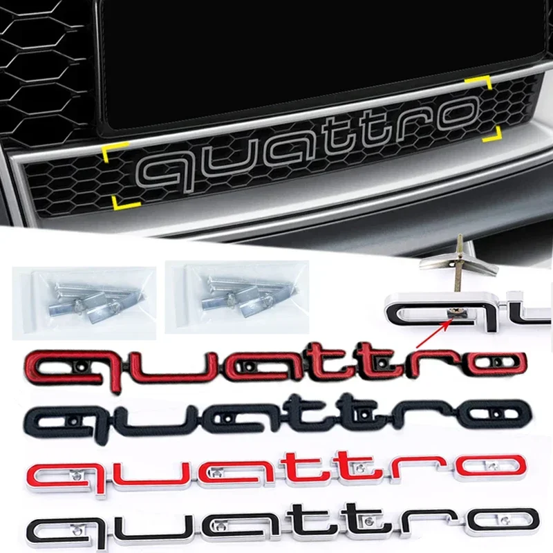 

ABS Car Front Grille Emblem for Audi Quattro Logo RS6 RS7 A6 A3 A4 A5 A7 A8 Q3 Q5 Q7 RS3 RS4 RS5 Badge Exterior Accessories