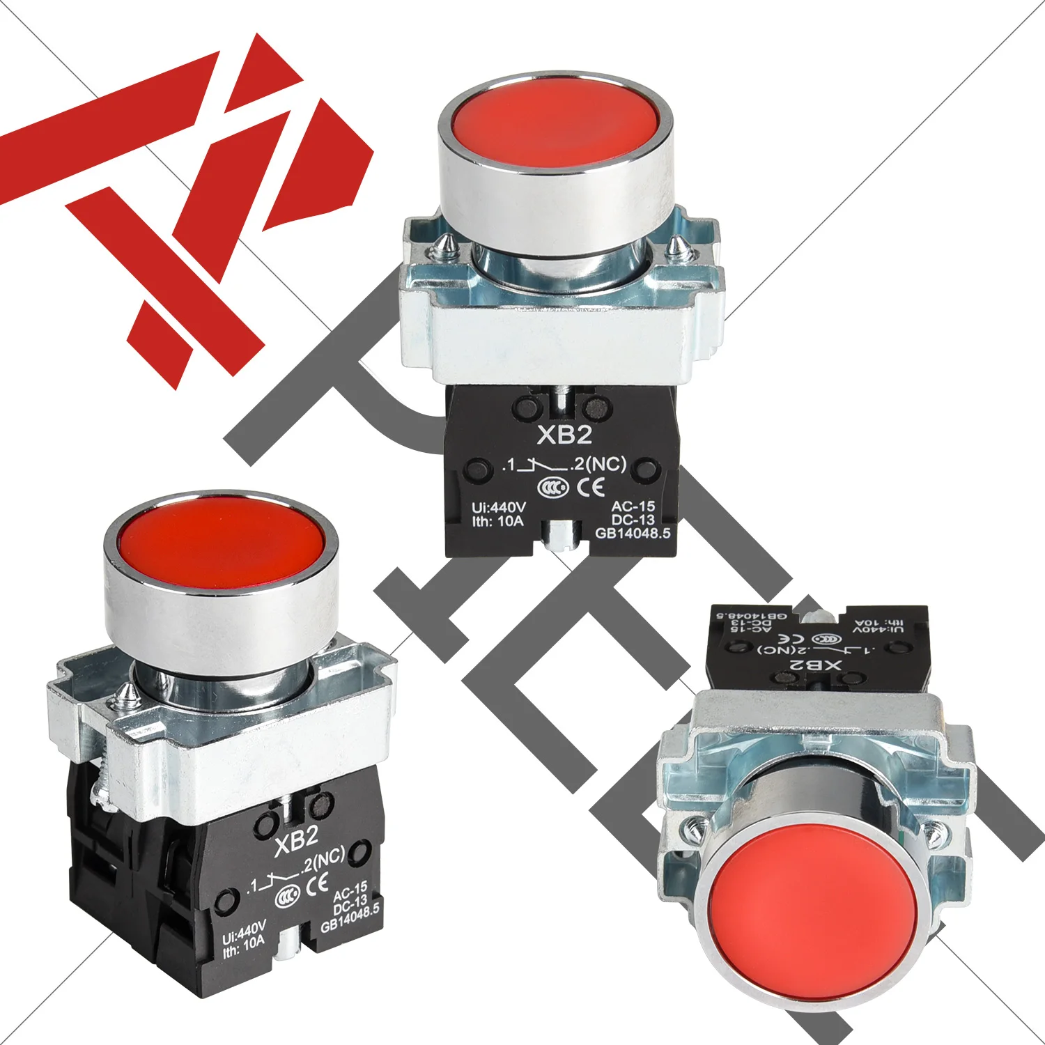 APIELE 22MM Momentary Push Button Switch Red Green 1NO 1NC Metal Head XB2-11BN-G&R