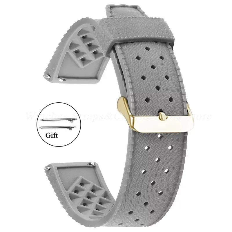 Hochwertiges Tropic-Silikon-Uhrenarmband, 20 mm, 22 mm, für Seiko, Oris, für Omega, Schnellverschluss, Tauchen, wasserdichtes Gummiarmband