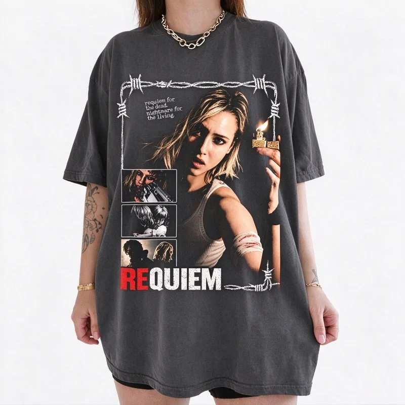 Retro Resident Evil 9 Requiem T-shirt, Grace Ashcroft T-shirt, Horror Game T-shirt, Four Seasons Unisex T-shirt