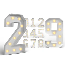 70-120cm LED Light Giant Figure Numbers grandi numeri di mosaico in schiuma gigante di cartone per la decorazione della festa nuziale di compleanno