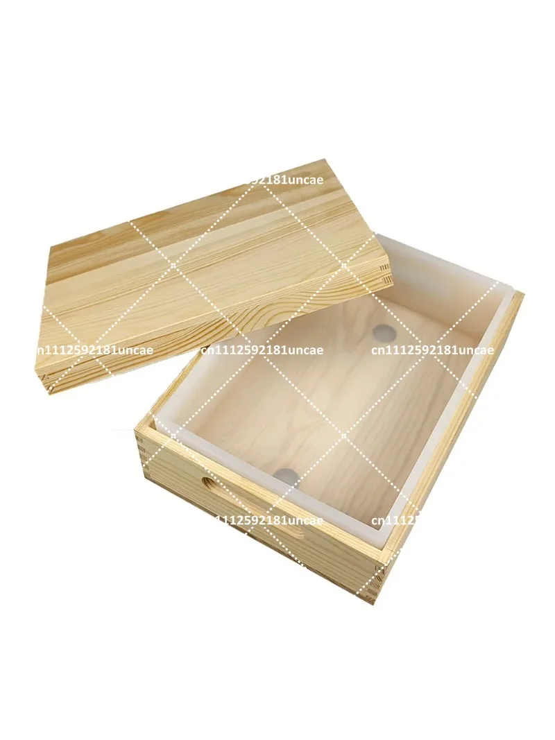 Wooden Box with Lid Rectangular Square Handmade Soap Mold 2200ML 8000ml Silicone Mold