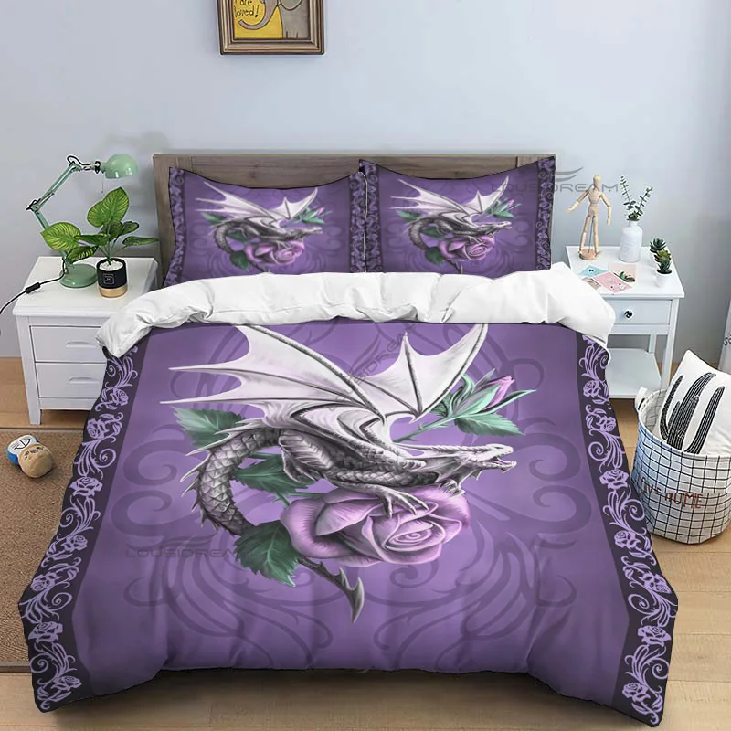 Imagem -03 - Padrões Dragão Comforter Bedding Grupo Capa de Edredão Conjunto de Cama Quilt Cover Fronha King And Queen Size