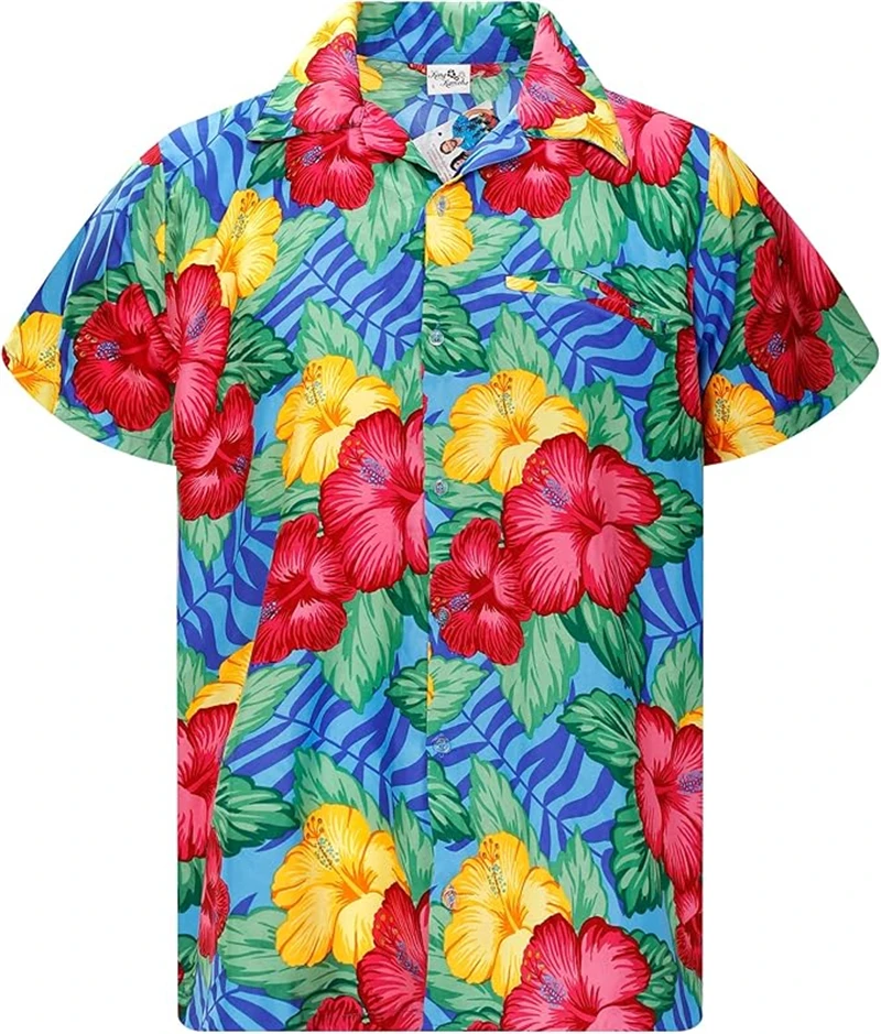 

Hawaiian Flower Plants 3D Print Shirts For Men Clothes Harajuku Short Sleeve Cool Button Lapel Shirts Unisex Clothes Polyester
