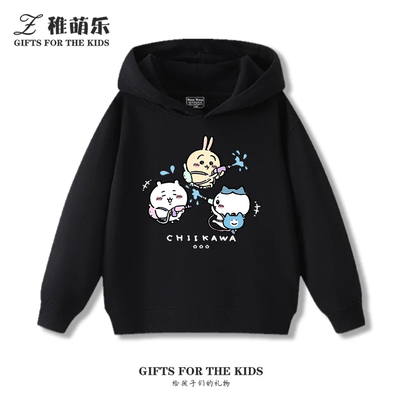 

Boys Girls Kawaii Chiikawa Fun Print Fashion Warm Hoodie Autumn and Winter Outdoor Casual Comfortable Kids Hooded Sweatshirt